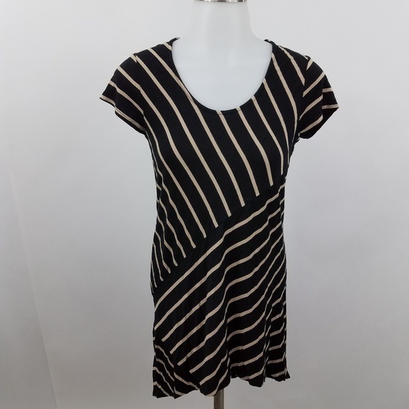 Soma Top XS‎ Tunic Striped Tan Black Short … - Picture 1 of 6